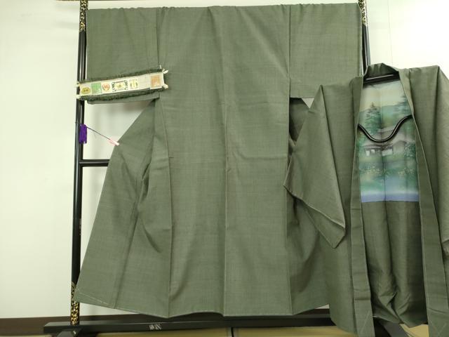 平和屋着物■極上 男性 結城紬 アンサンブル 長羽織 100亀甲 総詰め 証紙付き 逸品 未使用 DZAB1888kh6