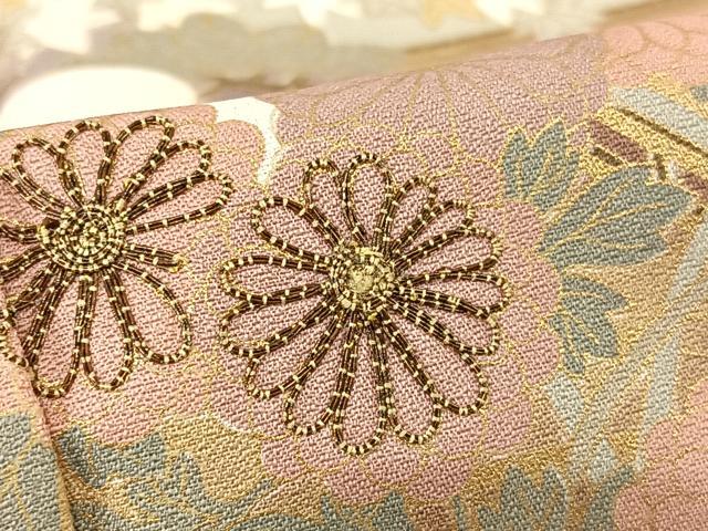 平和屋着物●豪華色留袖 駒刺繍 松竹梅風景文 金彩 正絹 逸品 AABC5033zg
