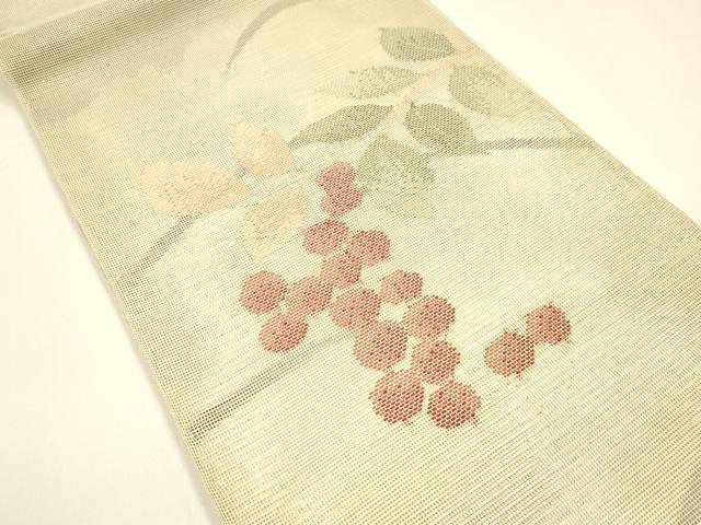 平和屋着物*夏物 六通柄袋帯 南天文 金銀糸 正絹 逸品 DAAY8492cm
