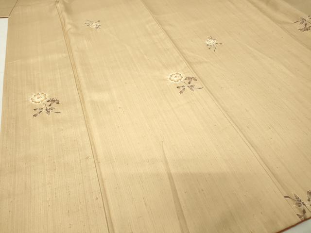 平和屋着物●上質な小紋 紬地 絞り 草花文 正絹 逸品 DAAY9205az