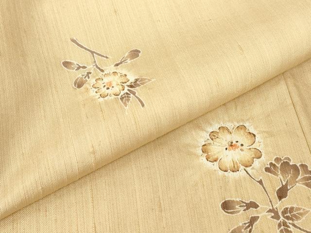 平和屋着物●上質な小紋 紬地 絞り 草花文 正絹 逸品 DAAY9205az