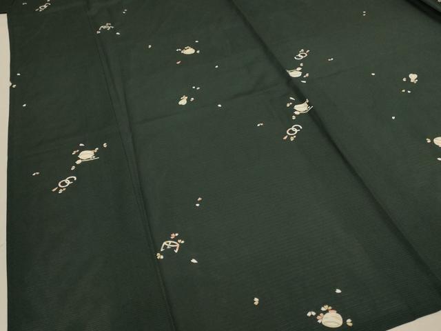 平和屋着物*夏物 小紋 絽 茶道具 正絹 逸品 AABD3316jd