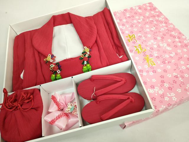 平和屋本店■極上 七五三 女の子 3歳 被布 草履 巾着 髪飾り 小物セット 舞桜 鈴 箱付き 逸品 DZAA11382kh5