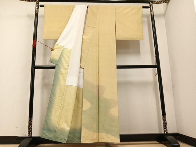 平和屋着物●紬 訪問着 霞文 正絹 逸品 AABD3457ph