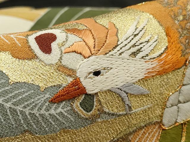 平和屋着物■豪華黒留袖 駒刺繍 流水鳳凰文 金彩 正絹 逸品 AABC2176gw