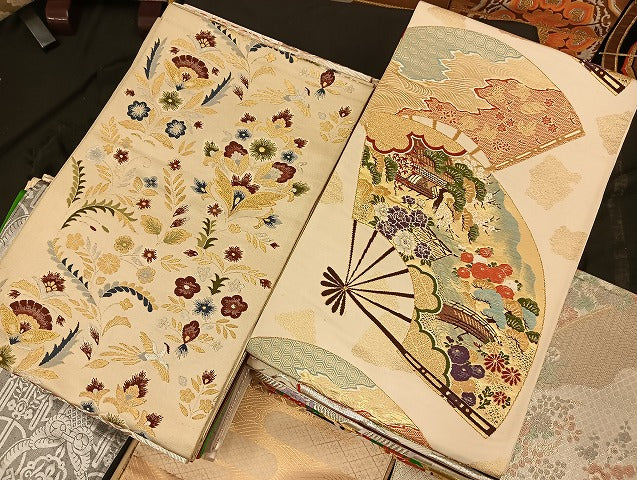 平和屋着物■袋帯 西陣 まとめて100点 鳳凰 鶴 尾長鳥 孔雀 蝶 風景 更紗 花柄 正倉院 佐賀錦 金銀糸 など 未使用品あり 全て正絹 mmm037