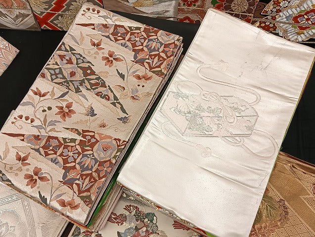 平和屋着物■袋帯 西陣 まとめて100点 鳳凰 鶴 孔雀 人物 花柄 宝相華 駒刺繍 佐賀錦 金銀糸 証紙付き など 未使用品あり 全て正絹 mmm038