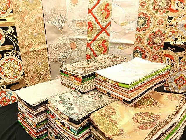 平和屋着物■袋帯 西陣 まとめて100点 鳳凰 鶴 孔雀 人物 花柄 宝相華 駒刺繍 佐賀錦 金銀糸 証紙付き など 未使用品あり 全て正絹 mmm038