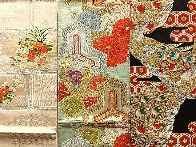 平和屋着物■袋帯 西陣 まとめて100点 鳳凰 鶴 鴛鴦 孔雀 更紗 花柄 宝相華 正倉院 金銀糸 など 着用可能多数 未使用品有 全て正絹 mmm026