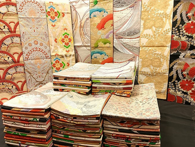 平和屋着物■袋帯 西陣 まとめて100点 鳳凰 孔雀羽 人物 蝶 更紗 花柄 宝相華 正倉院 佐賀錦 金銀糸 など 未使用品あり 全て正絹 mmm032