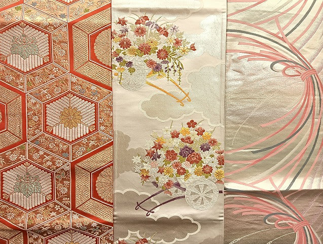 平和屋着物■袋帯 西陣 まとめて100点 鳳凰 向かい鶴 蝶 更紗 花柄 宝相華 まいづる 金銀糸 など 未使用品あり 全て正絹 mmm055