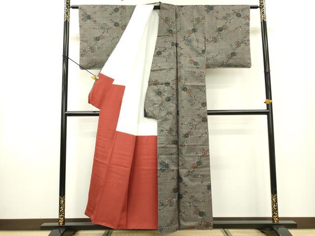 平和屋着物●本場大島紬 7マルキ 枝花 正絹 逸品 未使用 DAAX9969fe