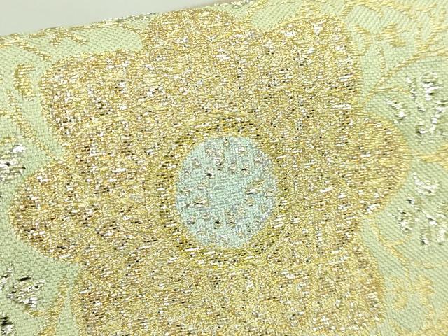 平和屋本店●極上 洛風林 工芸帯地 つけ帯 草花文 金銀糸 反端付き 逸品 DZAB2082kh6