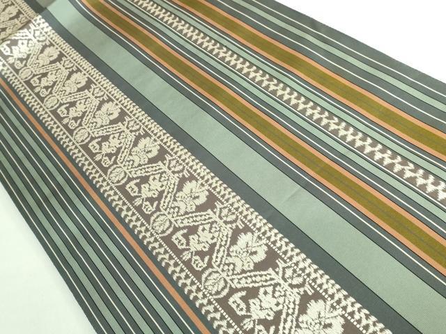 平和屋着物●極上 本場筑前博多織 両面 全通柄袋帯 献上 逸品 DZAB2062kh6