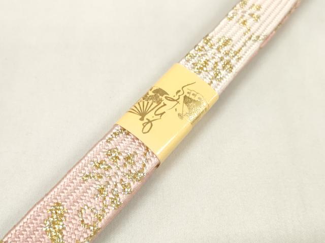 平和屋着物●和装小物 帯締め・帯揚げセット 舞梅文 手組 高麗組 金糸 逸品 未使用 DAAV8032zzz