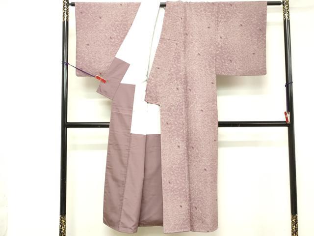 平和屋着物■上質な小紋 草葉文 正絹 紬地 逸品 DAAZ8076cd