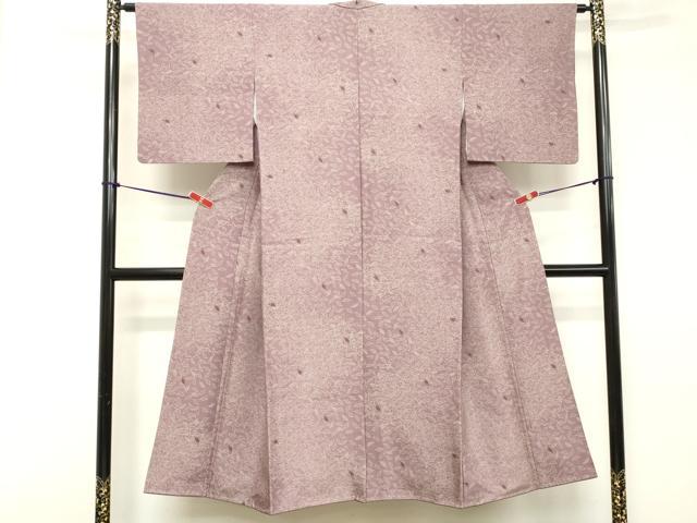 平和屋着物■上質な小紋 草葉文 正絹 紬地 逸品 DAAZ8076cd