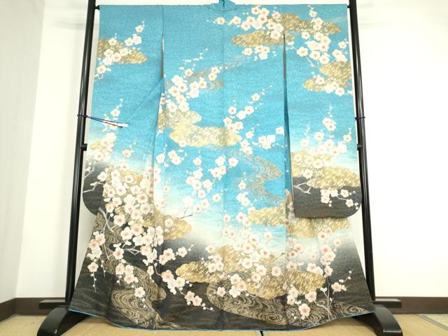 平和屋着物○豪華振袖 絞り 辻が花 金彩 金通し地 正絹 逸品 DAAY9333az