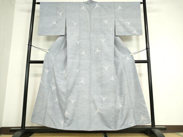 平和屋着物●上質な紬 鶴 正絹 逸品 DAAY9373az