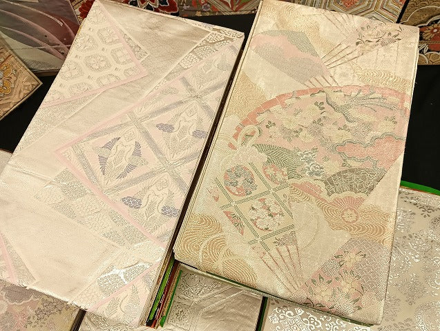 平和屋着物■袋帯 西陣 まとめて100点 向かい鳳凰 向かい鶴 孔雀 鳥獣 蝶 花柄 七宝 宝相華 佐賀錦 金銀糸 未使用品あり 全て正絹 mmm076