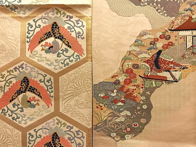 平和屋着物■袋帯 西陣 まとめて100点 鳳凰 孔雀 鴛鴦 鹿 人物 向かい蝶 風景 更紗 七宝 正倉院 佐賀錦 金銀糸 未使用品有 全て正絹 mmm075