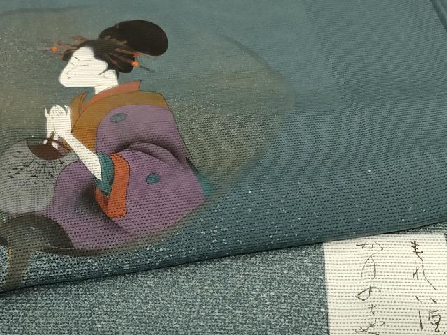 平和屋着物*夏物 訪問着 絽 人物文 金彩 正絹 逸品 AABD4625jd