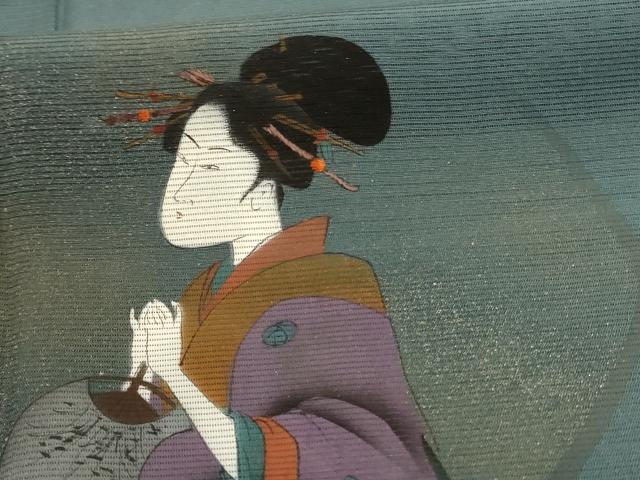 平和屋着物*夏物 訪問着 絽 人物文 金彩 正絹 逸品 AABD4625jd