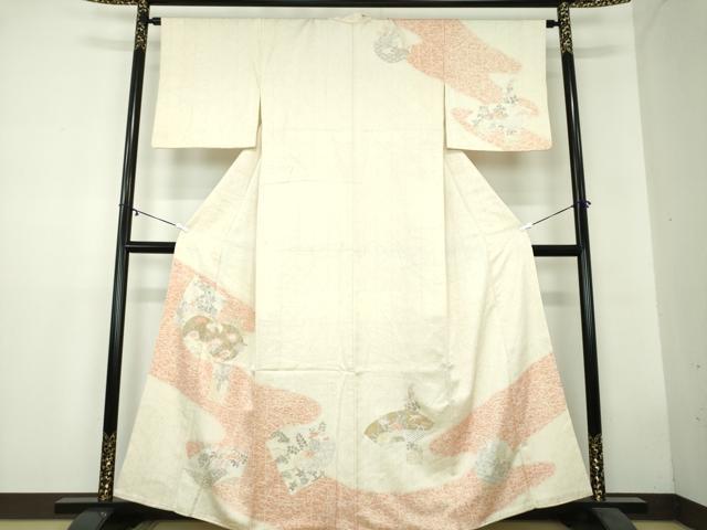 平和屋着物●訪問着 地紙花文 暈し染め 金彩 ますいわ屋扱い 正絹 逸品 DAAZ0658ps