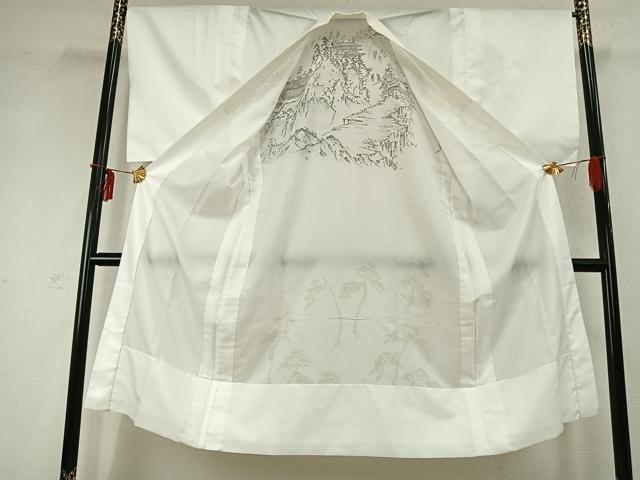 平和屋着物●男性 長襦袢 単衣 手描き 人物風景文 洗える着物 AABD0517fy