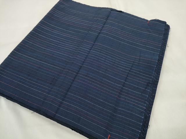 平和屋着物∴夏物 浴衣 反物 着尺 会津縞木綿 証紙付き 綿 逸品 未使用 DAAV8292zzz