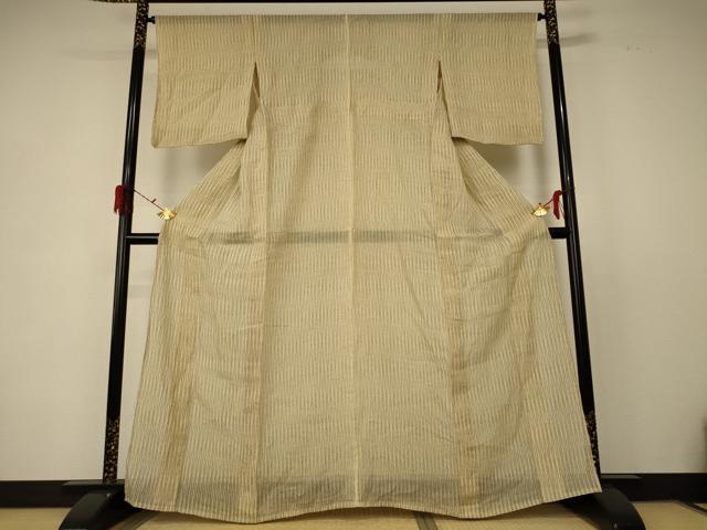 平和屋着物*夏物 本場小千谷ちぢみ 幾何学文様 麻 逸品 AABD6597jd