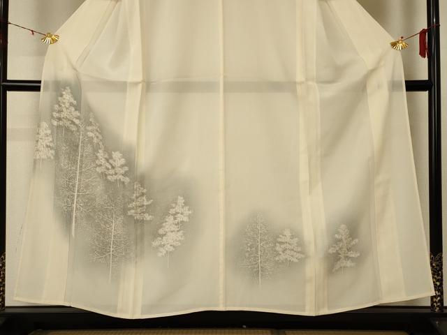 平和屋着物*夏物 訪問着 絽 樹林文 暈し染め 正絹 逸品 AABD6604jd