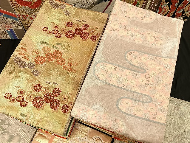平和屋着物■袋帯 西陣 まとめて100点 鳳凰 向かい鶴 孔雀 人物 蝶 風景 花柄 宝相華 佐賀錦 金銀糸 など 未使用品あり 全て正絹 mmm078