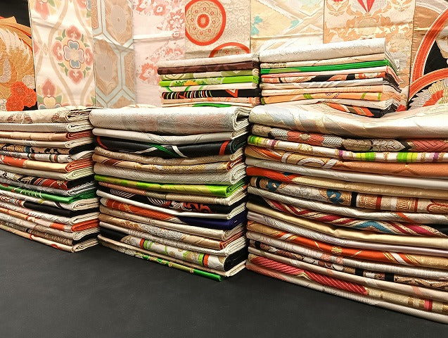 平和屋着物■袋帯 西陣 まとめて100点 鳳凰 向かい鶴 蝶 風景 更紗 花柄 正倉院 宝相華 佐賀錦 金銀糸 など 未使用品あり 全て正絹 mmm953