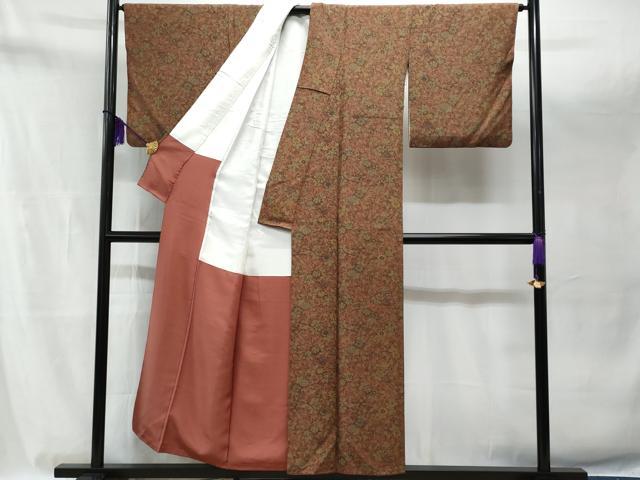 平和屋着物■上質な小紋 菊唐草文 正絹 逸品 CABA7612fb