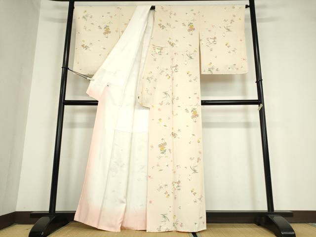平和屋着物●上質な小紋 吉祥花文 金彩 正絹 逸品 未使用 DAAY9512az