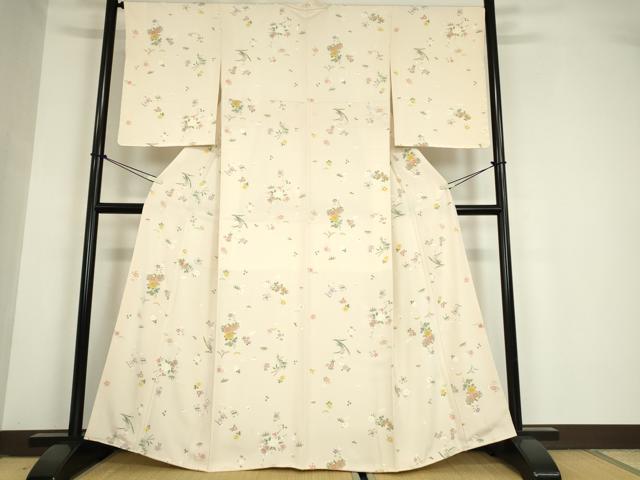 平和屋着物●上質な小紋 吉祥花文 金彩 正絹 逸品 未使用 DAAY9512az