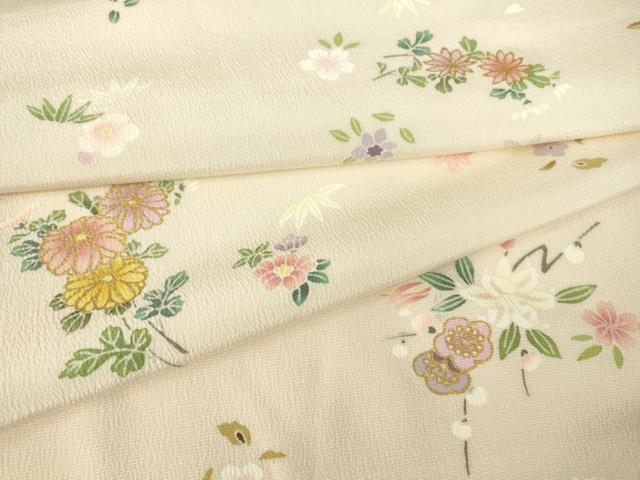 平和屋着物●上質な小紋 吉祥花文 金彩 正絹 逸品 未使用 DAAY9512az