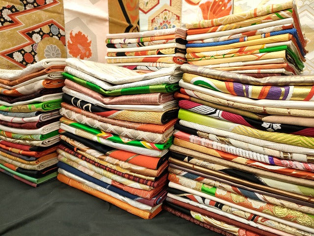 平和屋本店■袋帯 西陣 まとめて100点 鶴 鳥 蝶 風景 更紗 花柄 七宝 宝相華 金銀糸 など 着用可能多数 未使用品あり 全て正絹 se3795