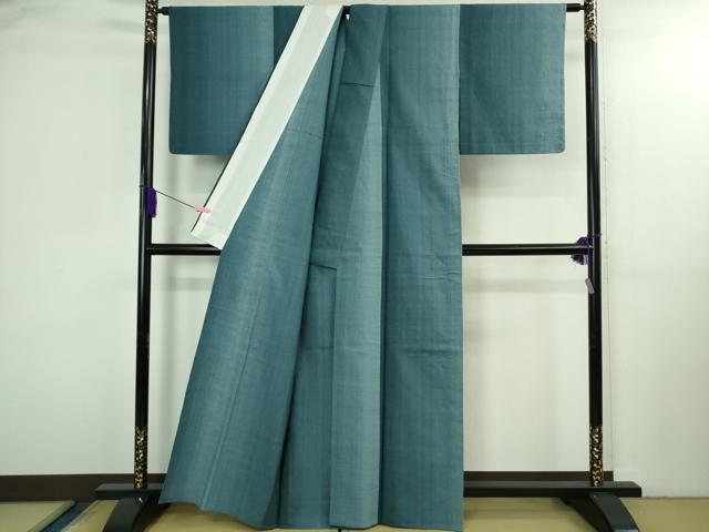 平和屋本店▽極上 本場結城紬 重要無形文化財 単衣 奥順謹製 間道 証紙付き 逸品 DZAA5771kh6