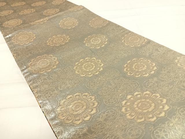 平和屋着物◎両面六通柄袋帯 唐織 立波花蝶文 金糸 正絹 逸品 AABD5730yx