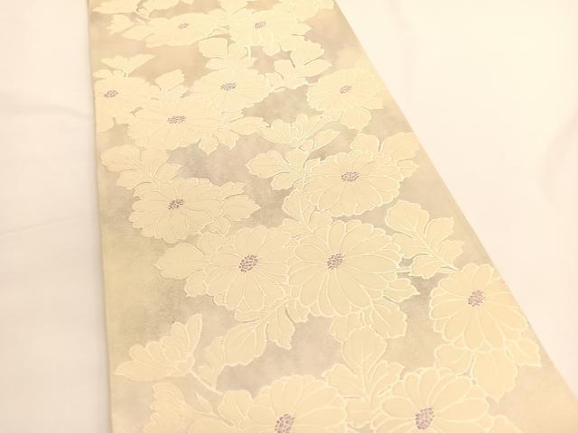 平和屋着物◎六通柄袋帯 唐織 菊 正絹 逸品 BAAV9415hv