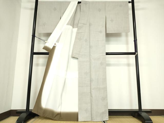 平和屋着物●結城紬 菱文 80亀甲 背抜き仕立て 正絹 逸品 DAAY9622az