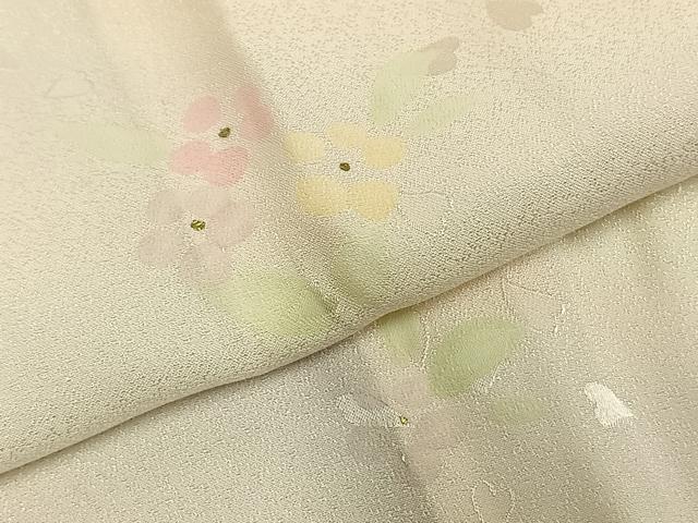 平和屋着物●長襦袢 無双仕立て 舞花文 暈し染め 金彩 正絹 逸品 AABD8598fy