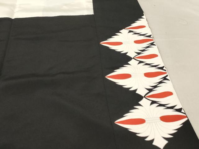 平和屋着物■豪華黒留袖 駒刺繍 菱繋ぎ 正絹 逸品 AABD9553st