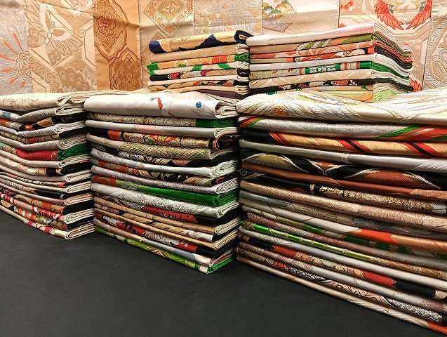 平和屋着物■袋帯 西陣 まとめて100点 向い鳳凰 向い鶴 孔雀 蝶 更紗 松竹梅 正倉院 金銀糸 宮田織物謹製 未使用品あり 全て正絹 mmm958