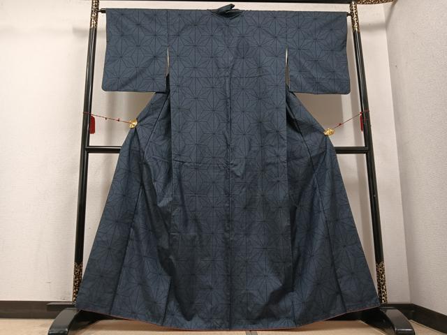 平和屋着物●本場大島紬 一元絣 麻の葉文様 正絹 逸品 AABD9864ph