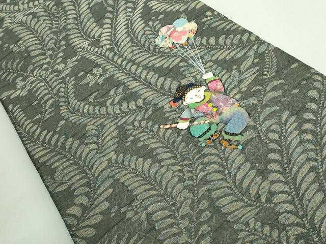 平和屋着物●極上 太鼓柄袋帯 ピエロ 貼り絵 和紙 金銀糸 逸品 DZAB2653kh6