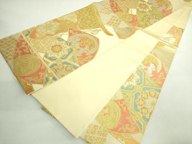 平和屋着物●極上 西陣 川島織物 六通柄 本袋帯 几帳鳳凰花文 金銀糸 逸品 DZAB2620kh6