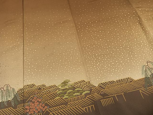 平和屋着物●訪問着 風景花文 暈し染め 金彩 正絹 逸品 AABD8667fy
